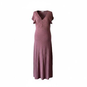 Meisie Summer Knit Midi Dress – Mauve Pink (Size M)